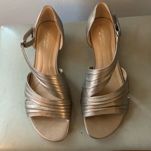 Open toe gold colored sandals